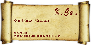 Kertész Csaba névjegykártya